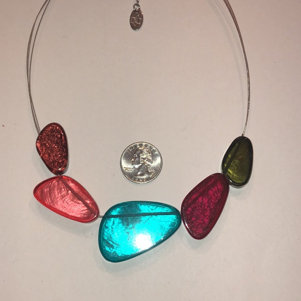 Multicolor Boho Wire Statement Necklace - image 3